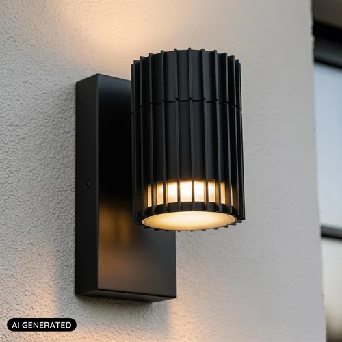 Lucide TIMBALA - Wandspot / Wandlamp Binnen/Buiten - 1xGU10 (MR16) - IP44 - Zwart - Essential - AI 2